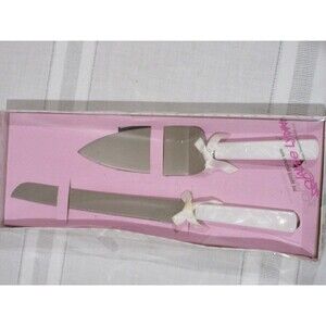 NOS Vtg. Wedding Cake Knife and Server Set by Jamie Lynn in Box